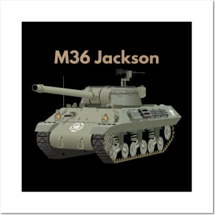 M36 Jackson American WW2 Tank Destroyer Posters and Art